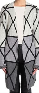 Joseph A. Ombre Grid Cardigan Grey Combo